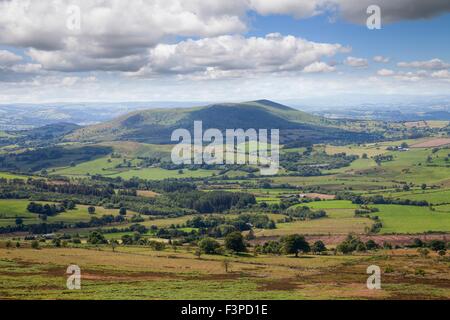 View from Stiperstones over rural Shropshire, England. Stock Photo