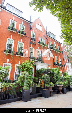 House decorated with topiary in Kensington, London Stock Photo