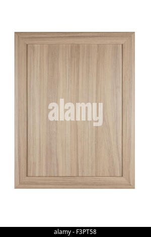 wooden frame on wooden plate isolated Stock Photo