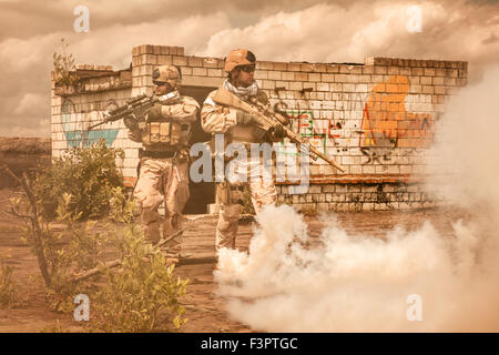 Navy SEALs in action Stock Photo