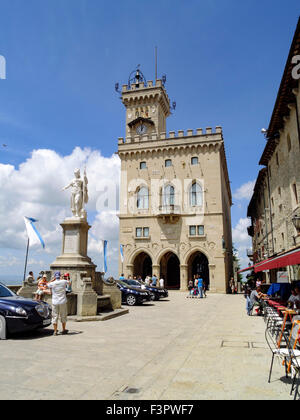 Italy, Emilia-Romagna, Republic of San Marino - Guildhall. Stock Photo