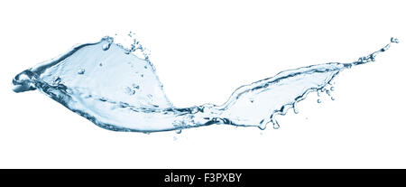 blue water splash isolated on white background. Stock Photo