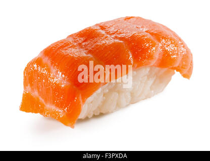 Sushi with trout isolated on the white background. Stock Photo