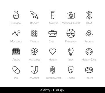 Outline icons thin flat design, modern line stroke style Stock Vector