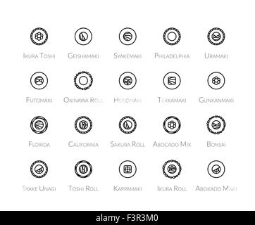 Outline icons thin flat design, modern line stroke style Stock Vector