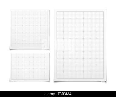 White isolated square grid set with shadow Stock Vector