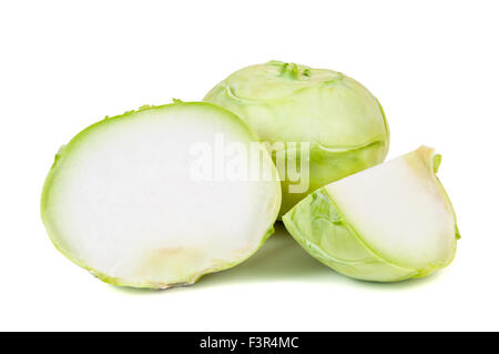 Fresh kohlrabi isolated on white background with clipping path Stock Photo