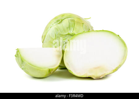 Fresh kohlrabi isolated on white background with clipping path Stock Photo