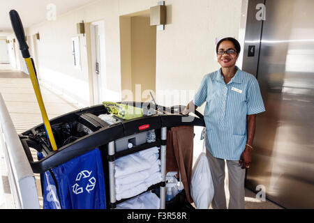 Housekeeping staff cleaning towels at Days Inn in Port Charlotte