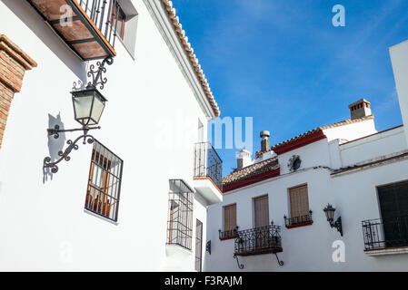 Spain, Andalusia, Ronda, traditional houses in the old town center Stock Photo