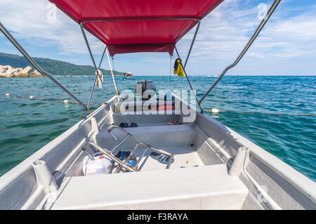 Beautiful scene, view from inside boat Stock Photo