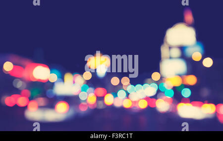 City lights at night. Defocused blur urban buildings bokeh background Stock  Photo - Alamy