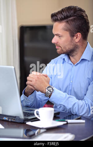 pensive young businessman Stock Photo