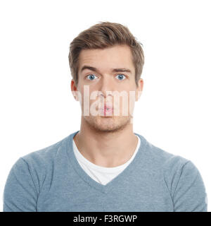 surpised young man Stock Photo