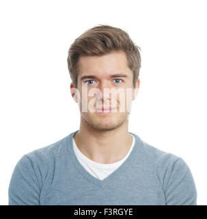 young man looking pleased Stock Photo