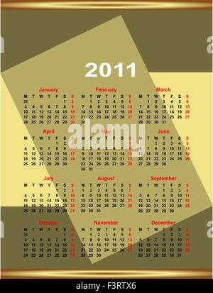 Calendar Design 2012 Vector Art Stock Vector