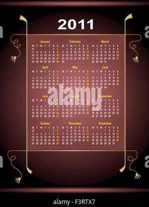 Calendar Design 2012 Vector Art Stock Vector
