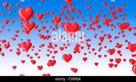 party balloons heart shaped colorful. love helium balloon bunch ...