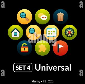 Flat icons vector set 4 - universal collection Stock Vector