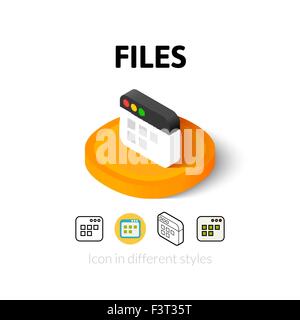 Files icon in different style Stock Vector