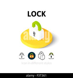 Lock icon in different style Stock Vector