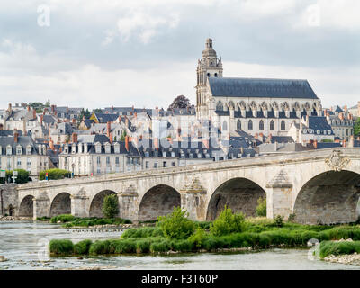 The architecture of the town centre of  the Loire Valley town of Blois which is situated on the River Loire in France. Stock Photo