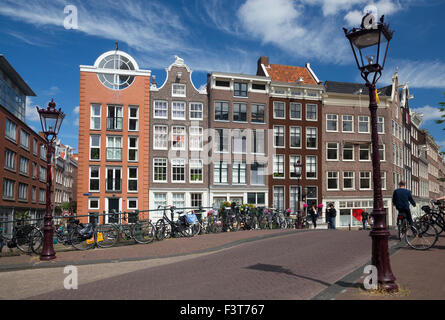 Historic houses on the corner of Bloemgracht and Prinsengracht Amsterdam Netherlands Stock Photo