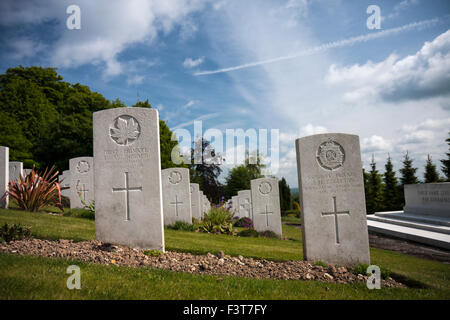 War graves of Canadian and British servicemen at Hastings Cemetery, Hastings, East Sussex, England, UK Stock Photo