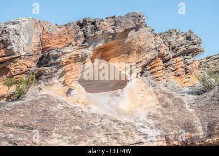 Cave in the sandstone formation at the Gifberg (Poison Mountain) Resort near Vanrhynsdorp in the Western Cape Province of South Stock Photo