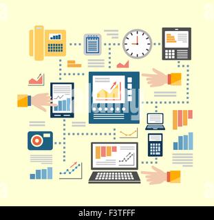 Set of flat style vector business icons Stock Vector Image & Art - Alamy