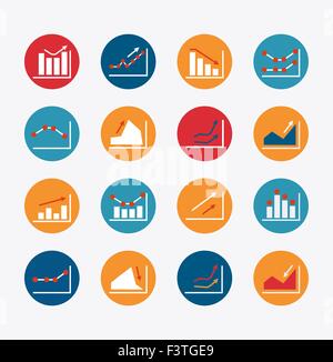 Business charts line vector icons and signs. Charts, Graphs, Pie, Bar ...