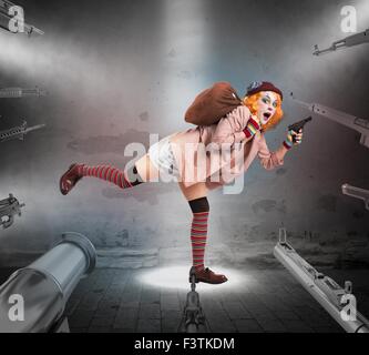 Clown caught Stock Photo