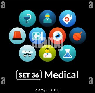 Flat icons vector set 36 - medical collection Stock Vector