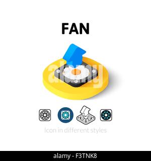 Fan icon in different style Stock Vector