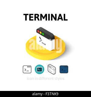 Terminal icon in different style Stock Vector
