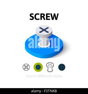 Screw icon in different style Stock Vector