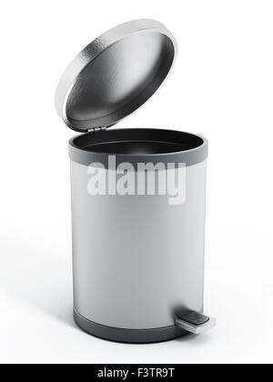 Garbage bins with open lid on isolated white background, 3d render  illustration. Sorting trash or litter, recycling concept, clean and neat  copy space Stock Photo - Alamy