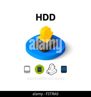 HDD icon in different style Stock Vector