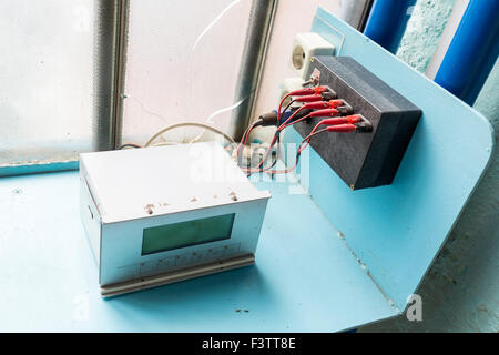 Measurment instrument in a student laboratory in an European technical university. Facility designed for educational research, t Stock Photo