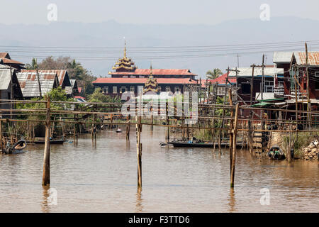 Ywama Village, Nyaung Shwe is the largest village on the Inle Lake. Myanmar. Stock Photo