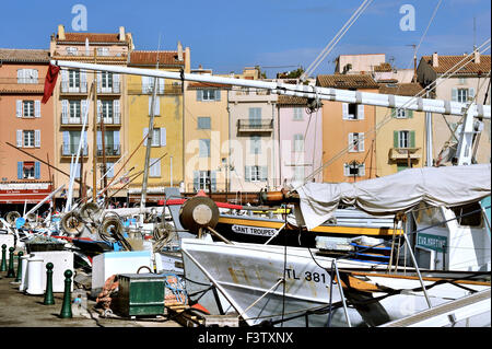 In the port of Saint-Tropez, Southern France, French Alps, France Stock Photo