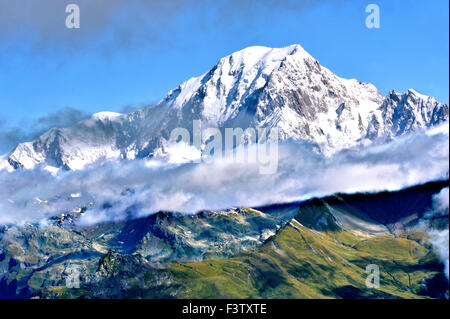 Mountain Mont Blanc, View of Aiguille Grive, French Alps, France Stock Photo