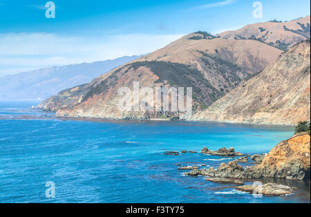 California coastline along Pacific Coast Highway, USA. Stock Photo