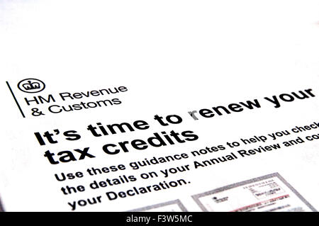 Tax Credits renewal form Stock Photo