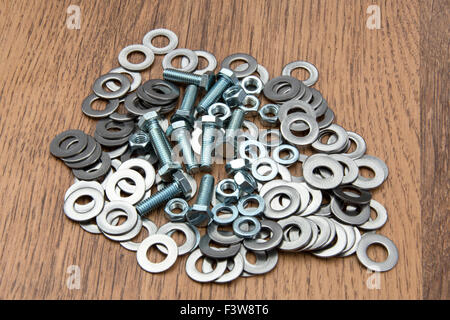 Washers, nuts and bolts Stock Photo