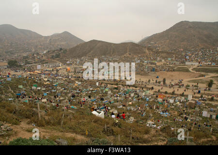 All Saint's Day in Peru on a cemetery Stock Photo