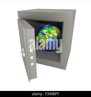 The Earth in the safe Stock Photo