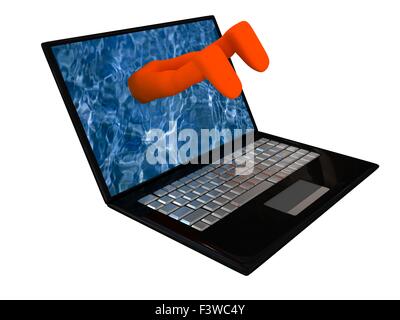 Portable notebook on white background Stock Photo