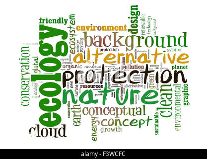 Word cloud concept  of ecology and consevation Stock Photo