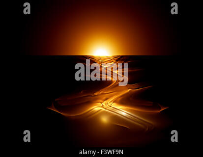 hot magma flow Stock Photo